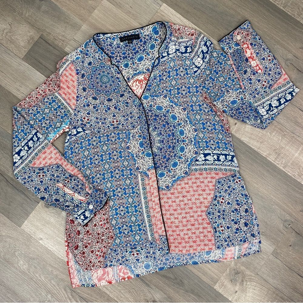 Sanctuary Multi Patchwork Print Button Front‎ Blo… - image 13